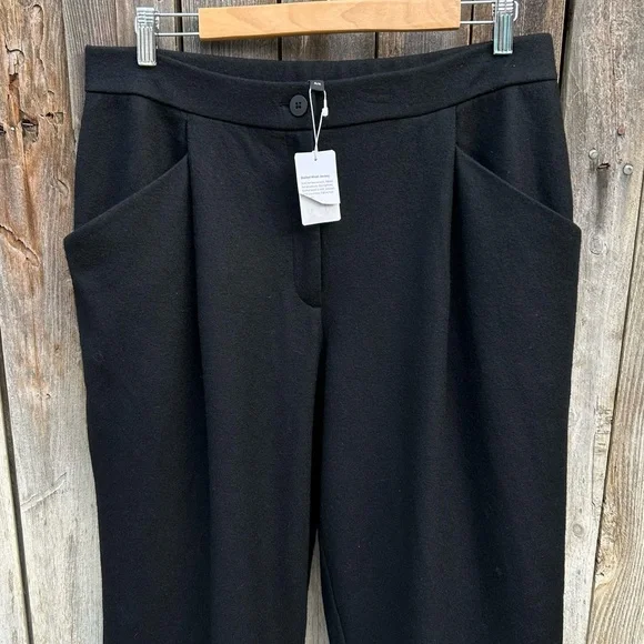 NWT Eileen Fisher Boiled Wool Jersey Carrot Pant Black M - Picture 7 of 16